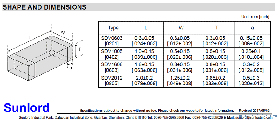 SDV贴片压敏电阻